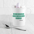 Personalised Kind People (Green) Bone China Mug
