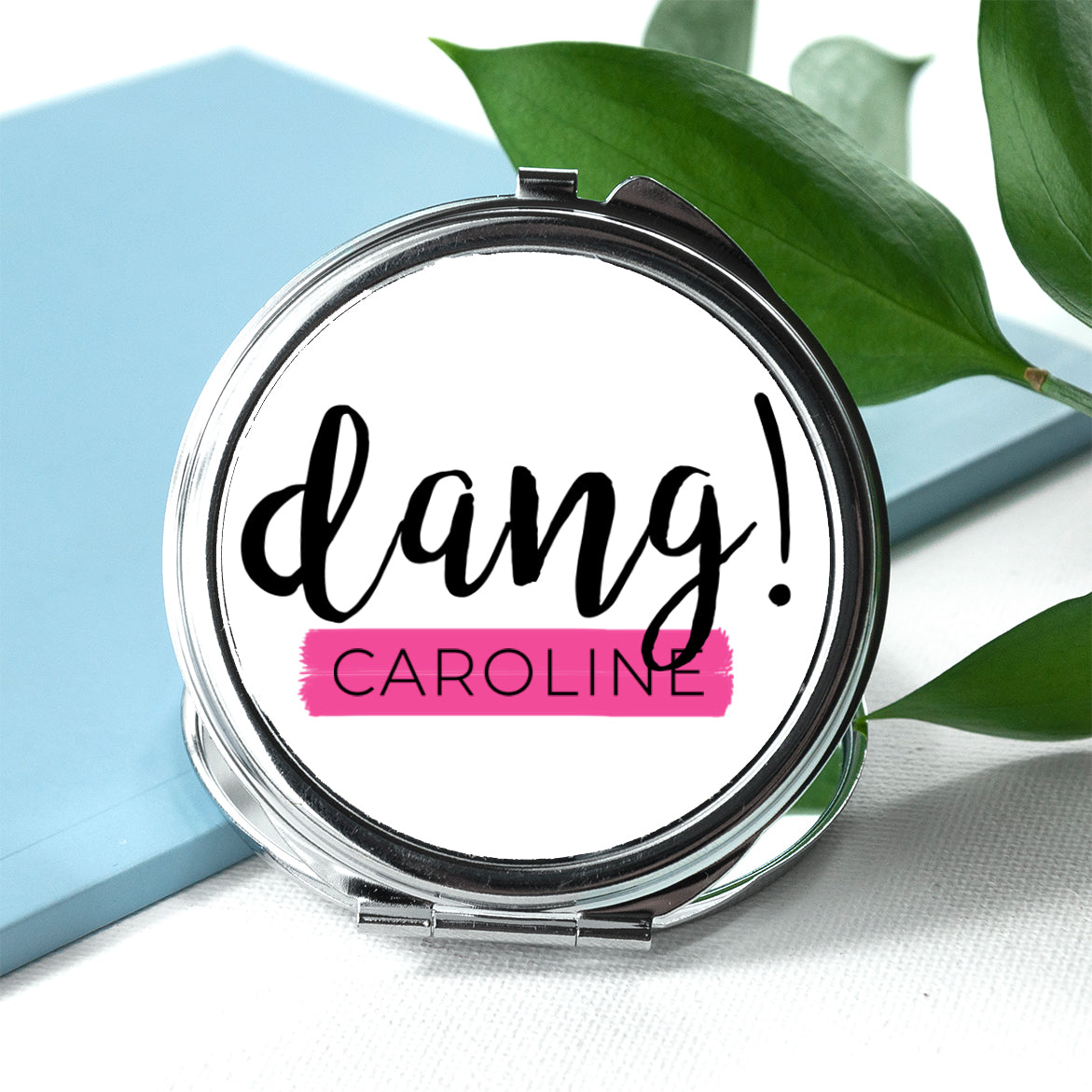 Personalised Dang Round Compact Mirror