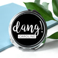 Personalised Dang Round Compact Mirror