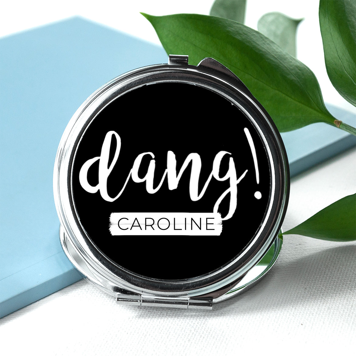 Personalised Dang Round Compact Mirror