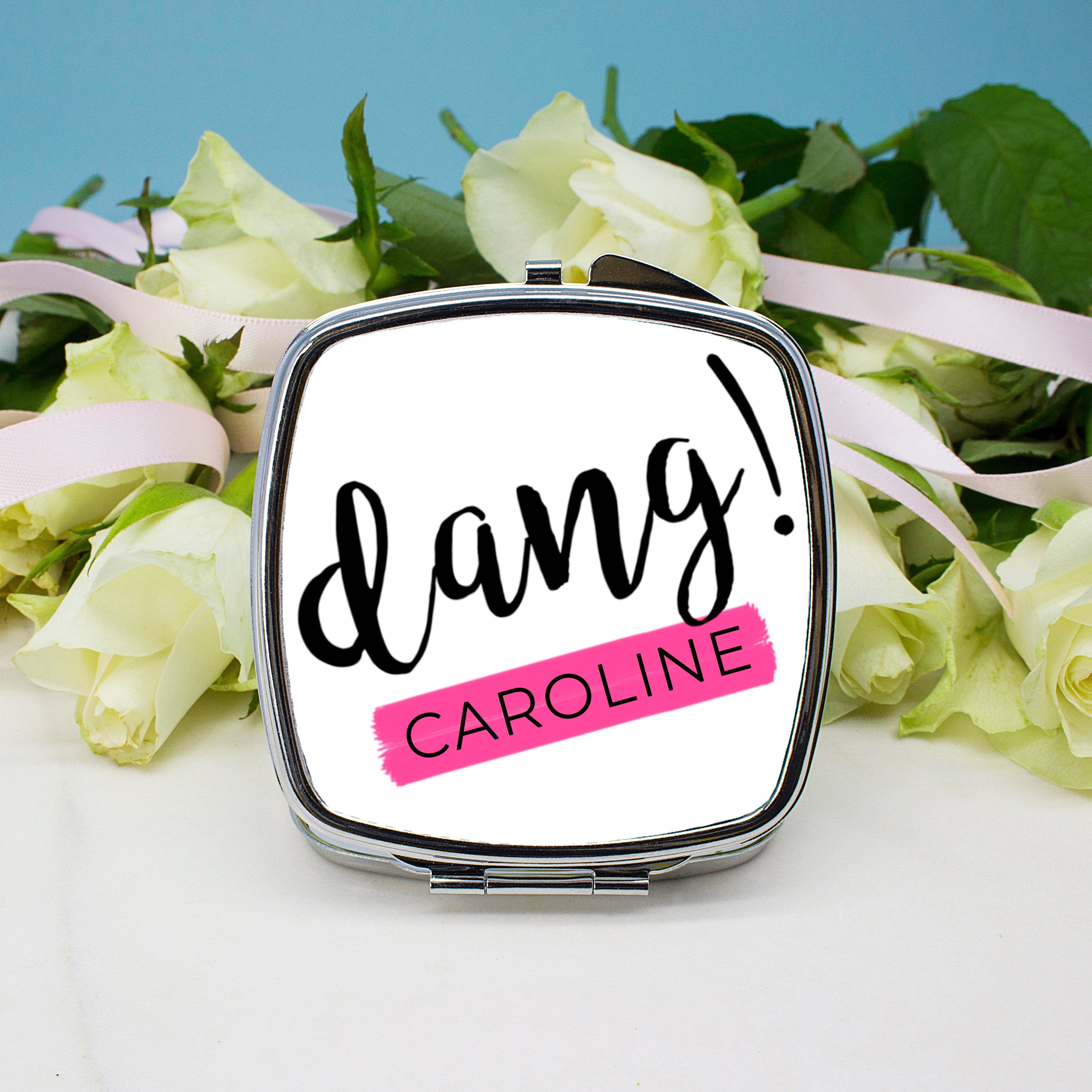 Personalised Dang Square Compact Mirror