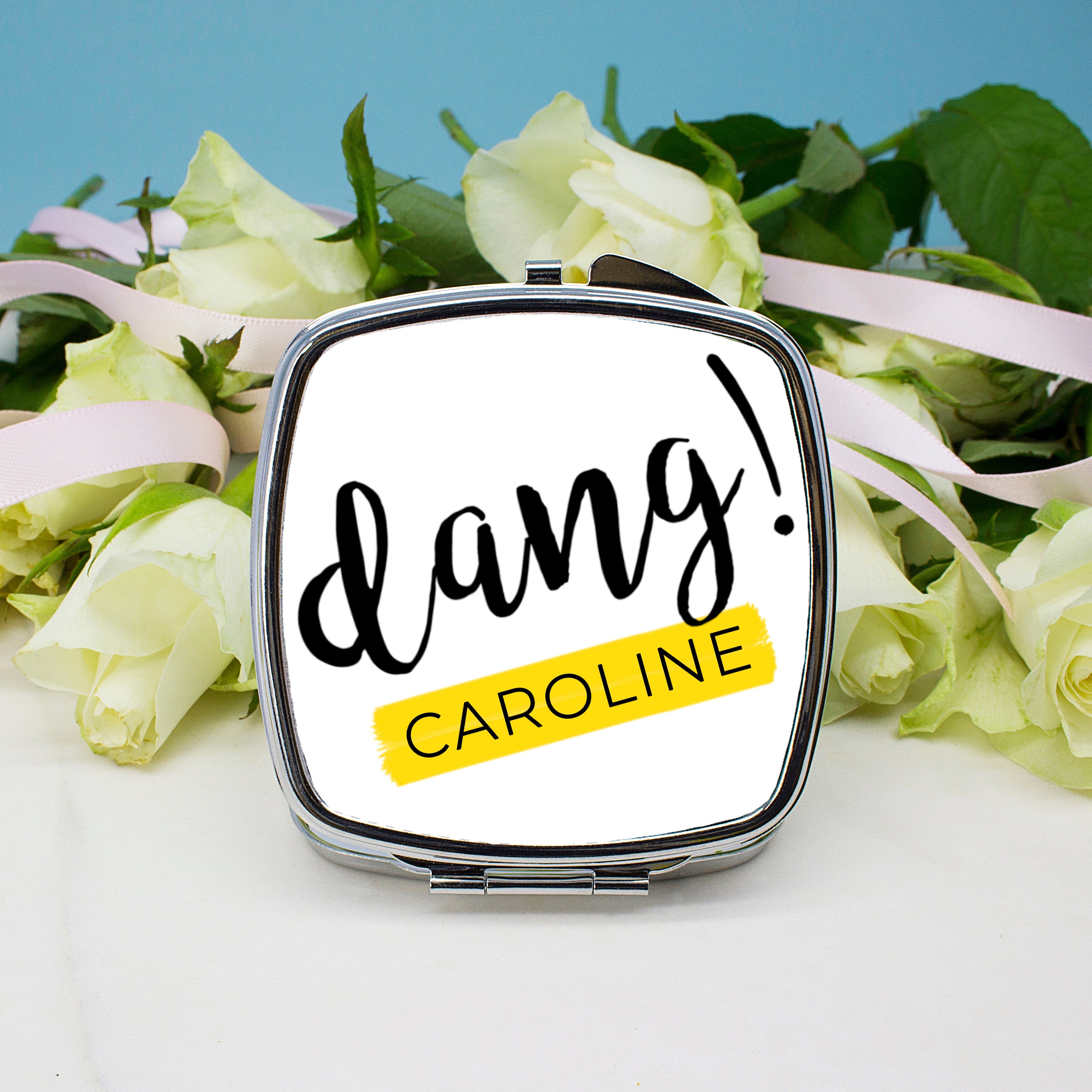 Personalised Dang Square Compact Mirror
