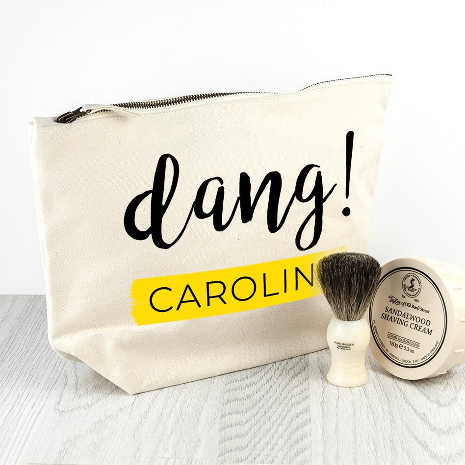 Personalised Dang Cream Wash Bag