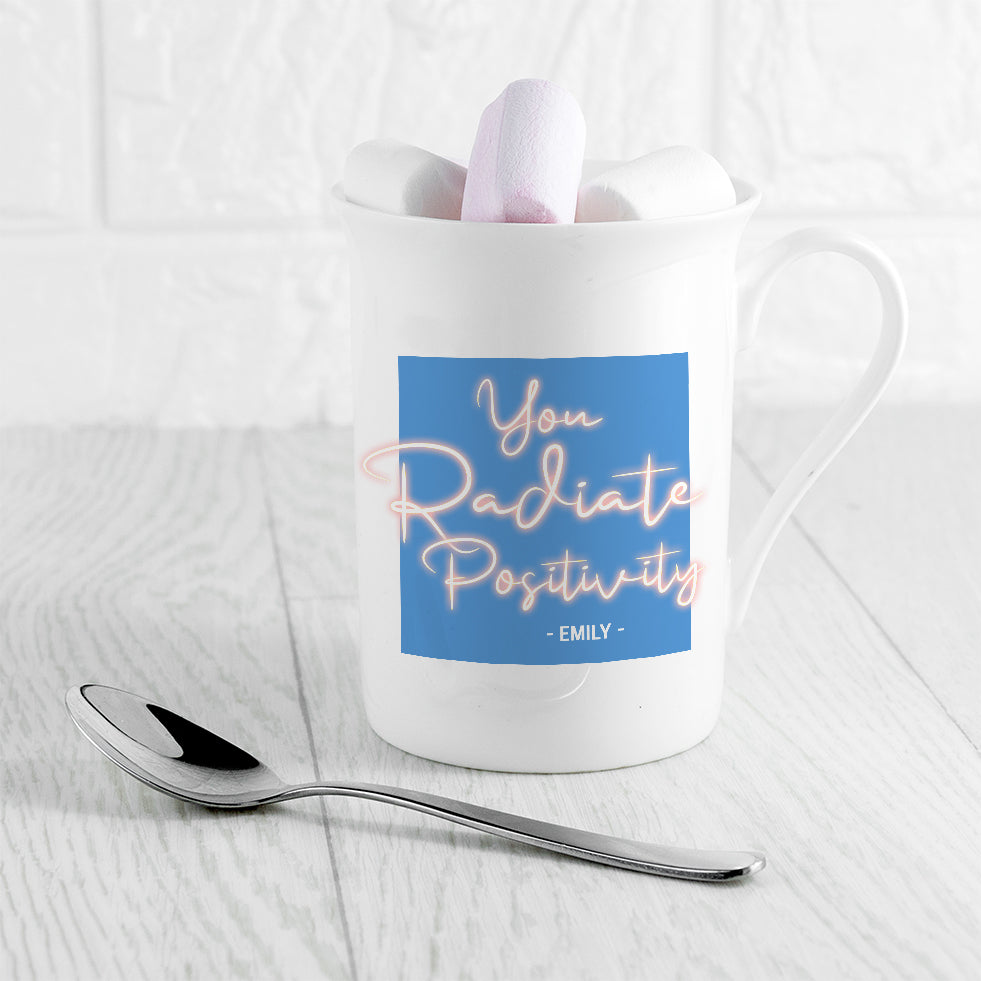 Personalised Radiate Positivity Bone China Mug