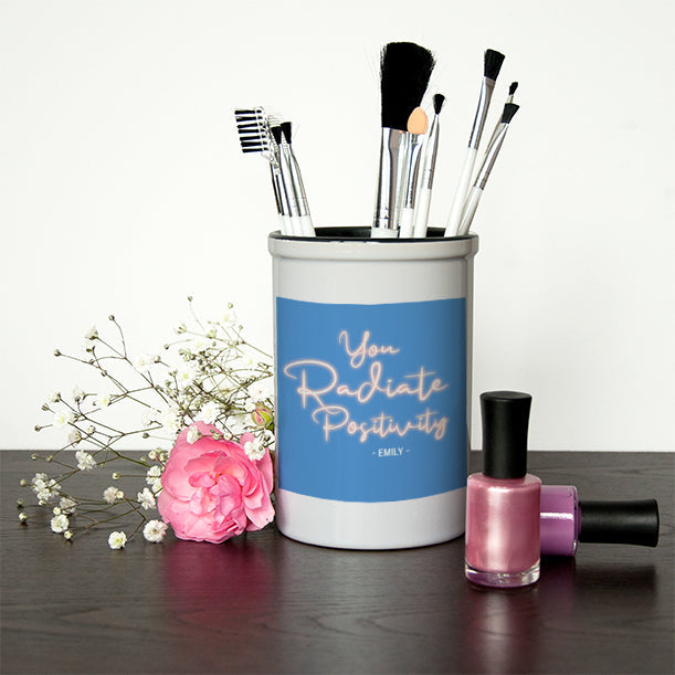 Personalised Radiate Positivity Brush Holder