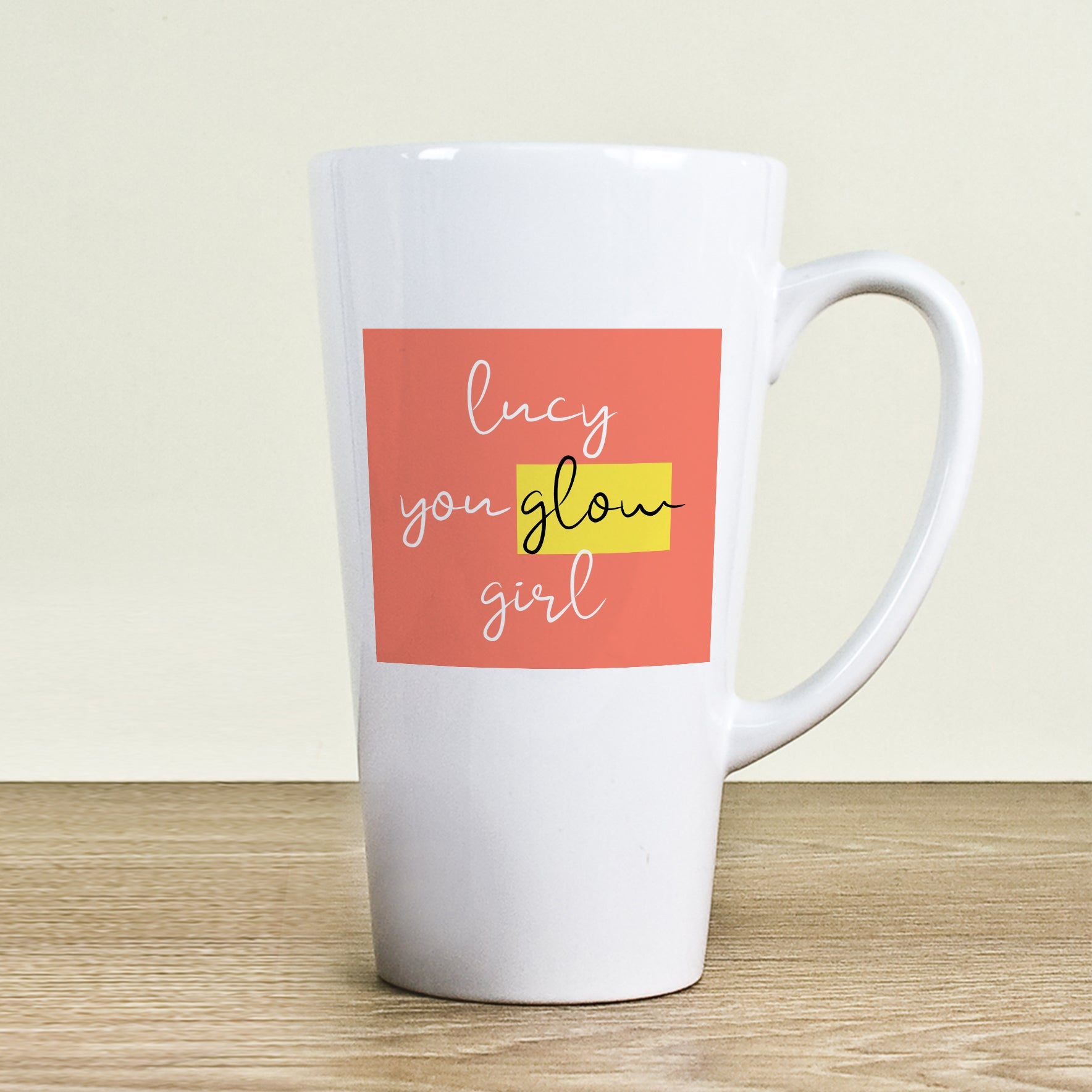 Personalised You Glow Girl Latte Mug