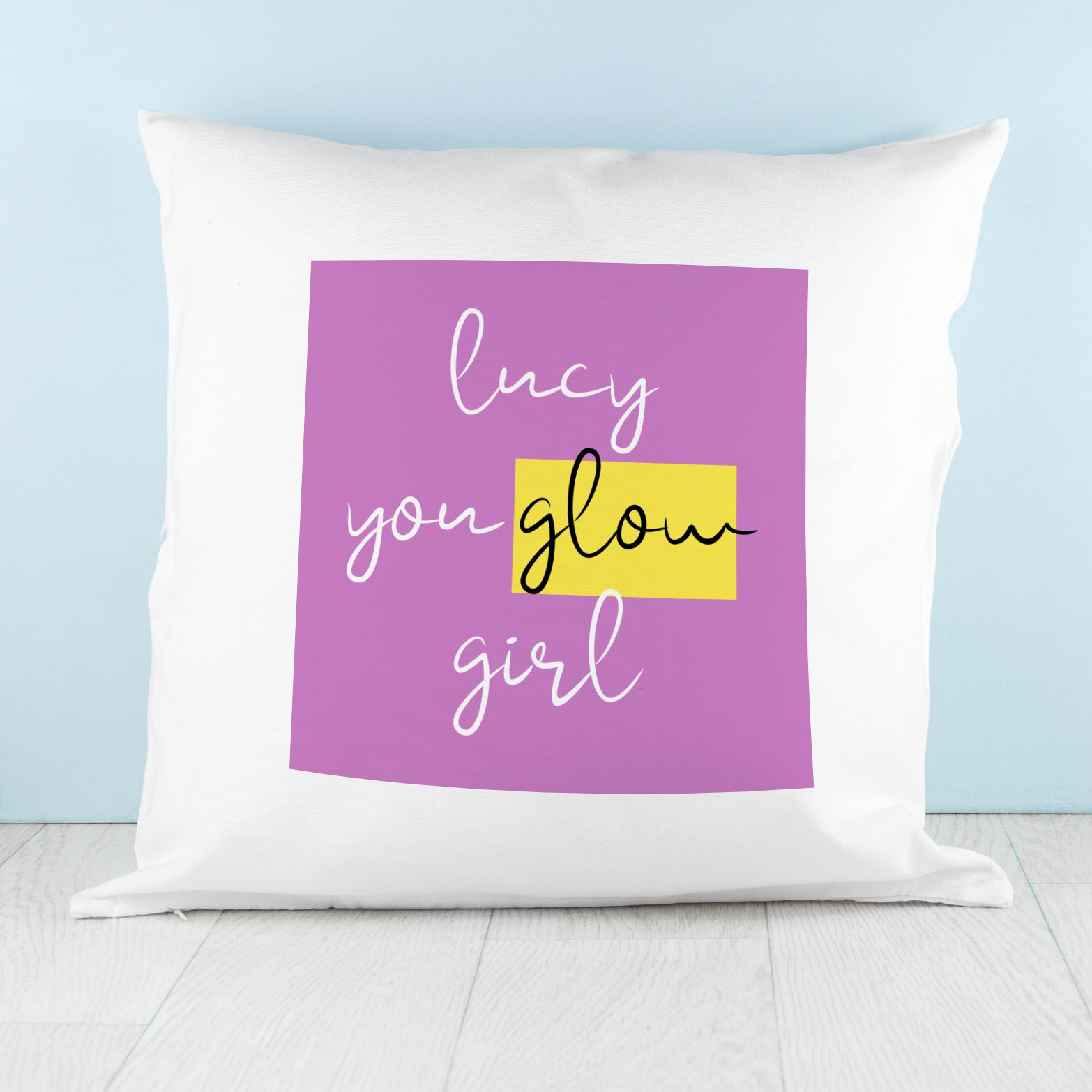 Personalised You Glow Girl Cushion Cover