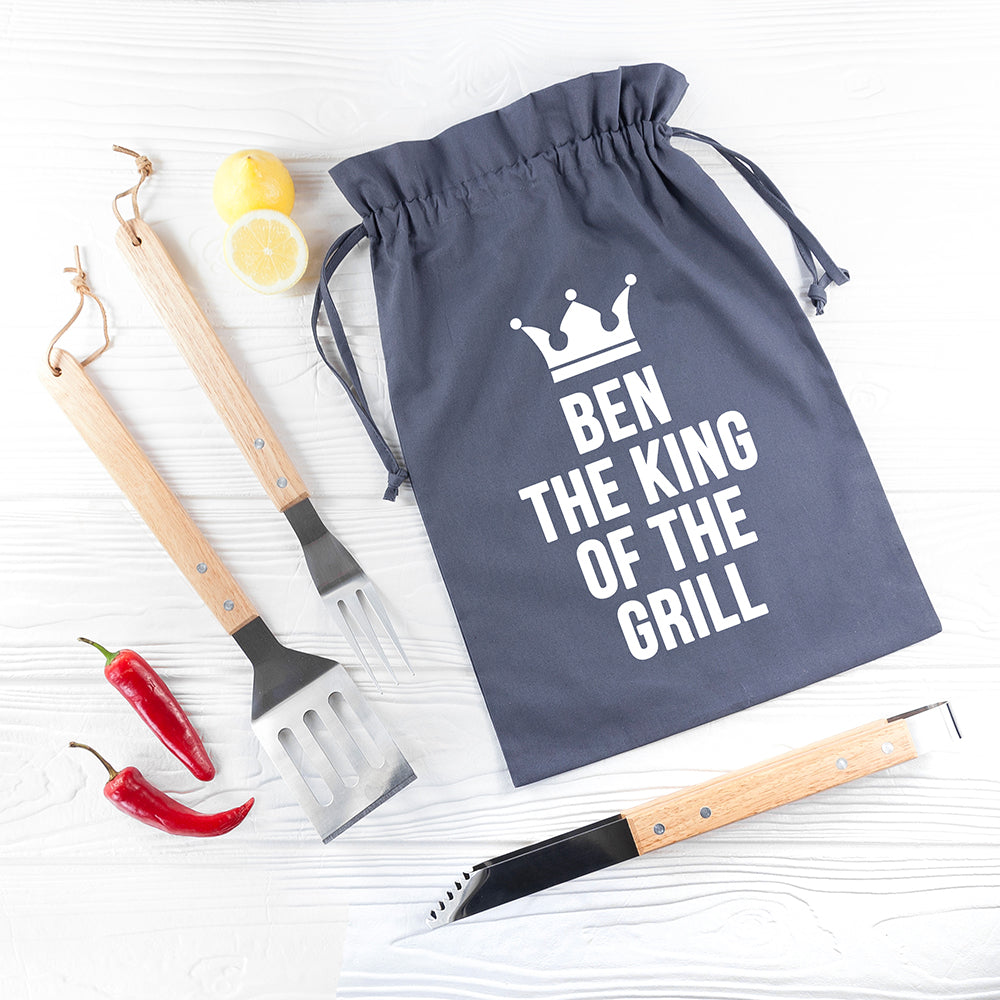Personalised King Of The Grill Bbq Tools Set