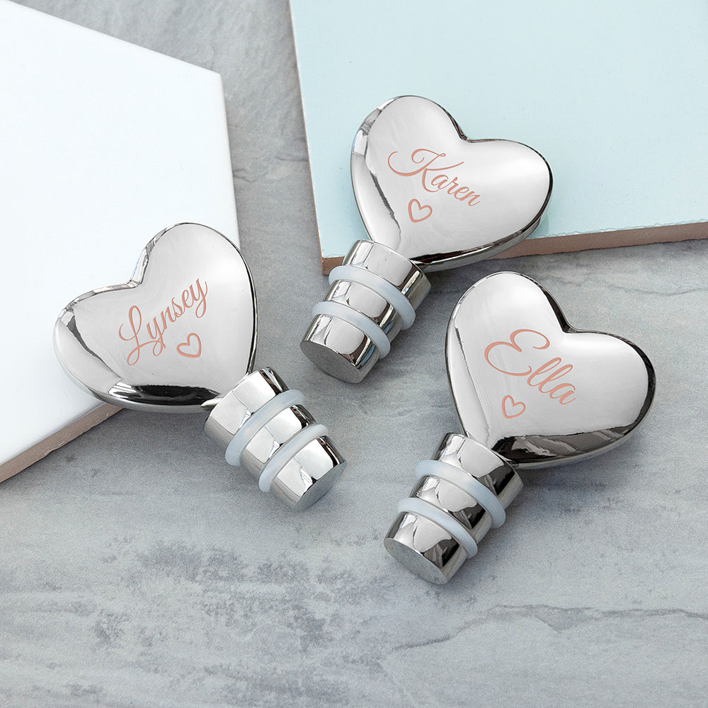 Personalised Love Heart Bottle Stopper
