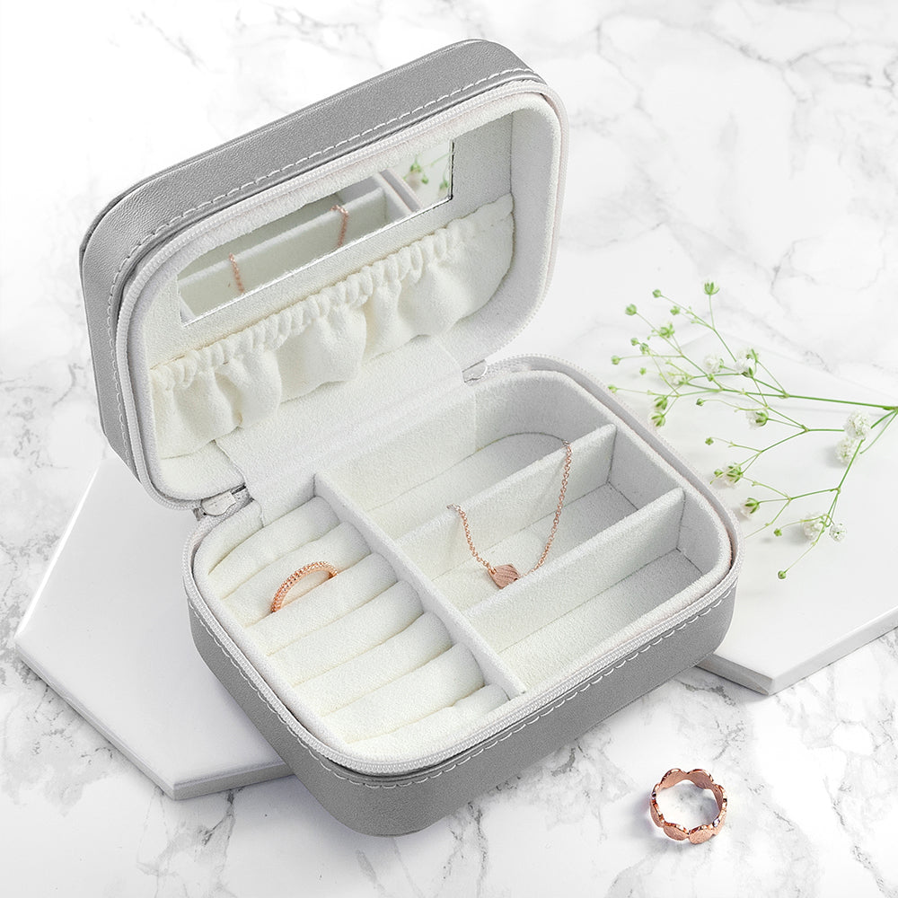 Personalised Wreath Silver Travel Jewellery Case