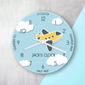 Personalised Personalised Kids Aeroplane Glass Clock - Large