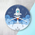 Personalised Personalised Kids Space Shuttle Glass Clock - Large