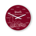 Personalised Personalised Wine O'Clock Glass Clock - Large