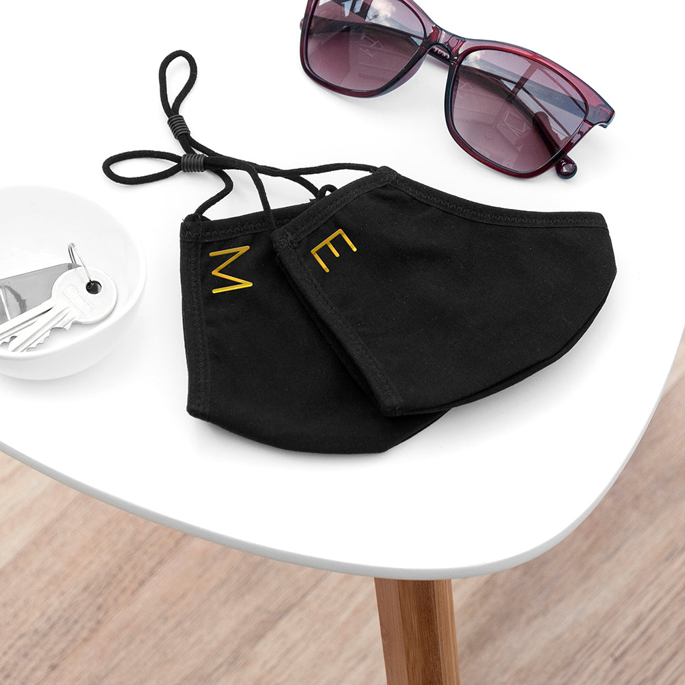 Personalised Face Covering In Black