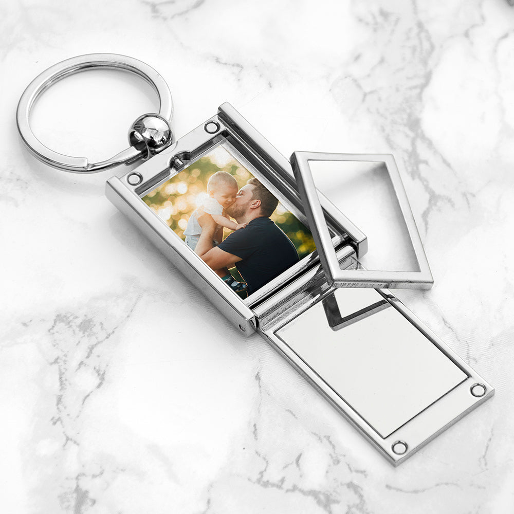 Personalised Home With Daddy Frame Keyring