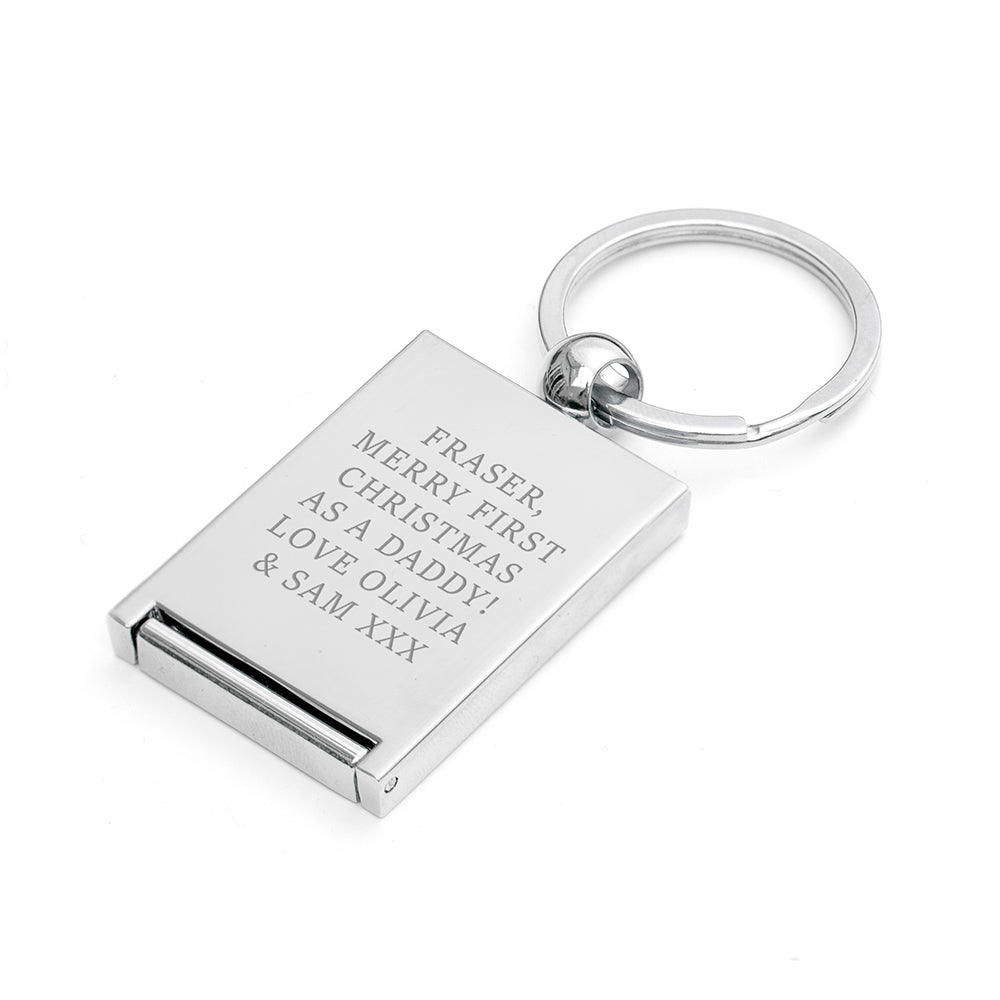 Personalised Home With Daddy Frame Keyring