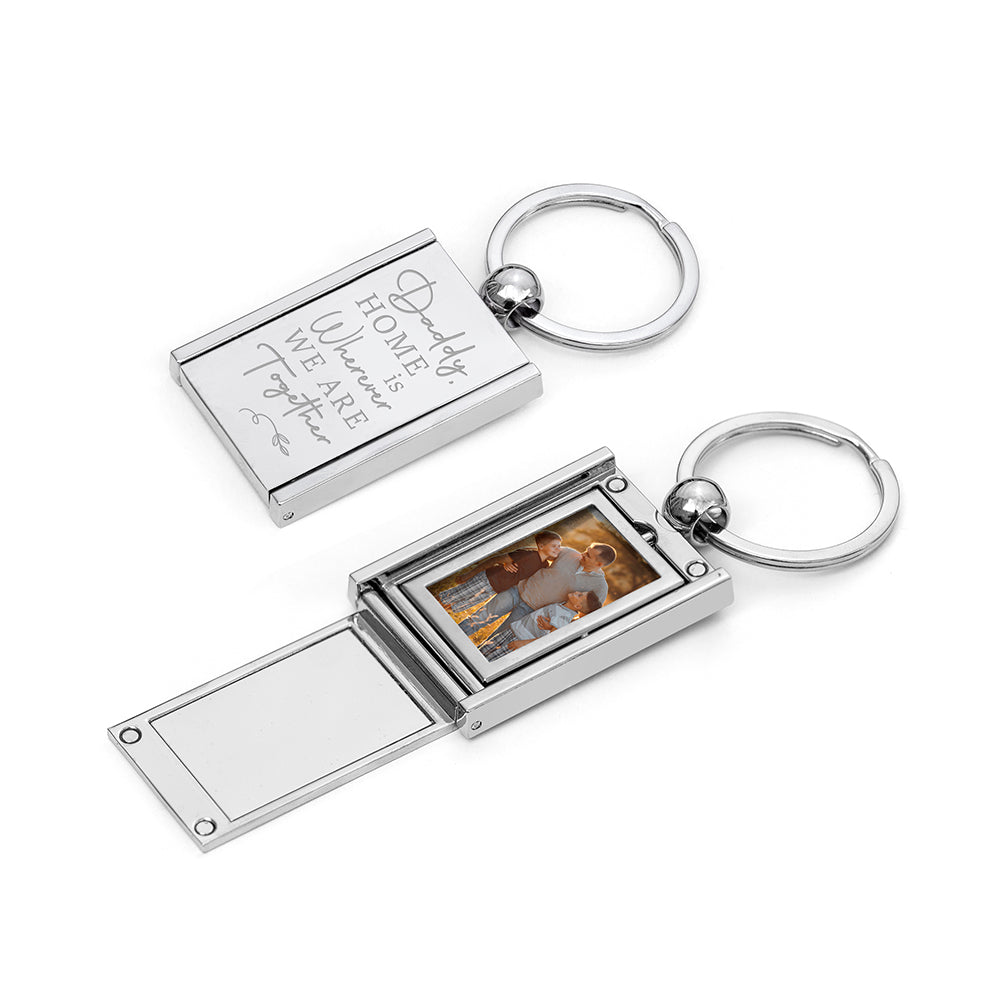 Personalised Home With Daddy Frame Keyring