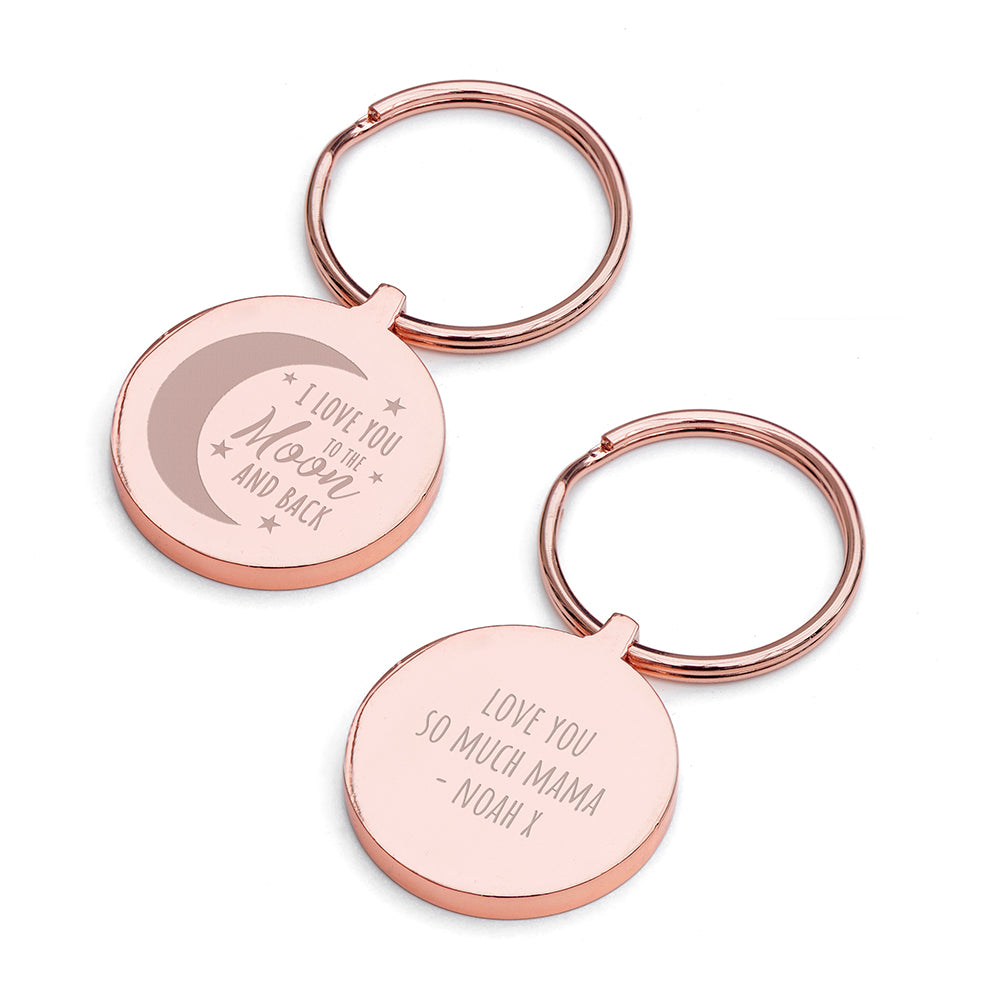Personalised Moon And Back Keyring
