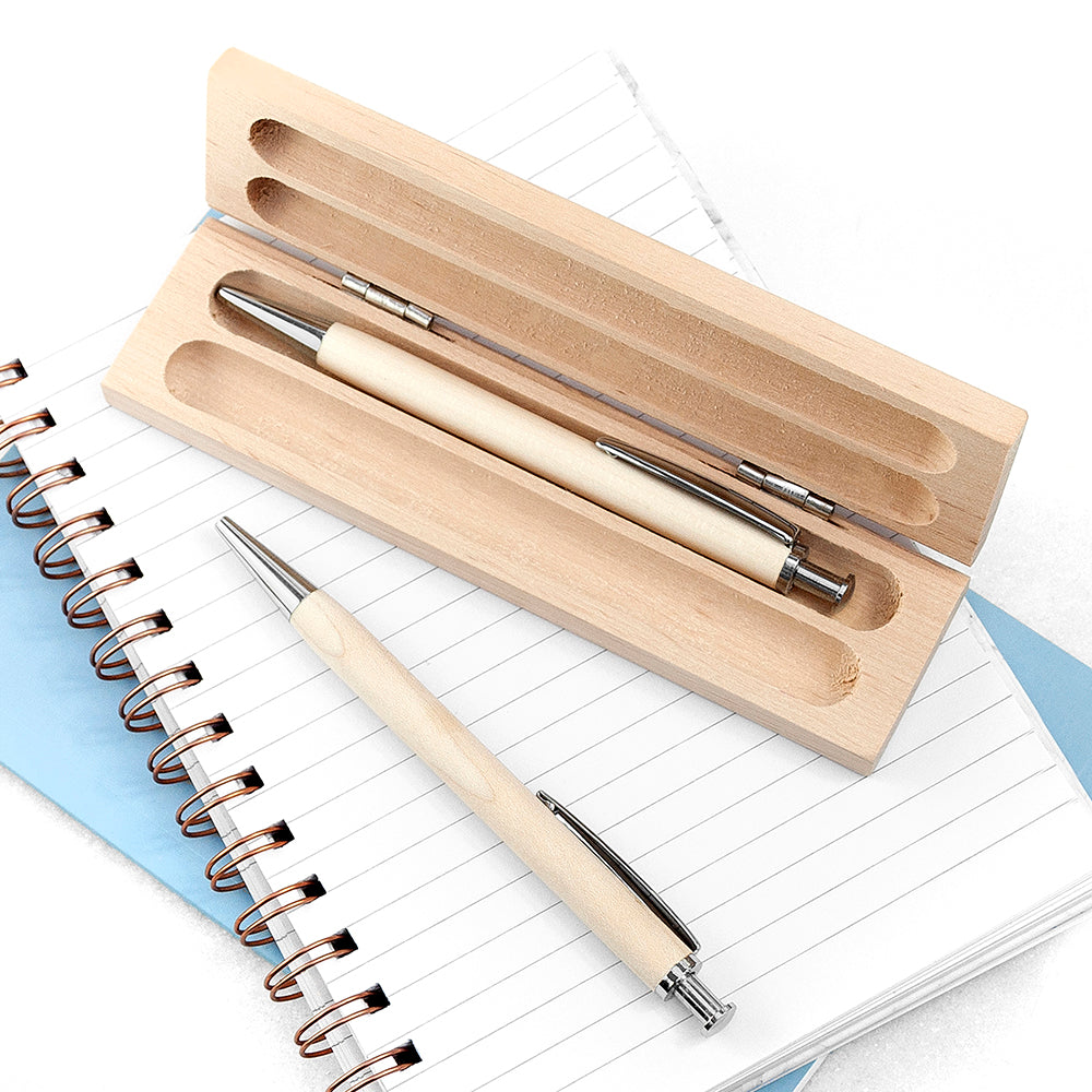 Personalised Wooden Floral Pen Set