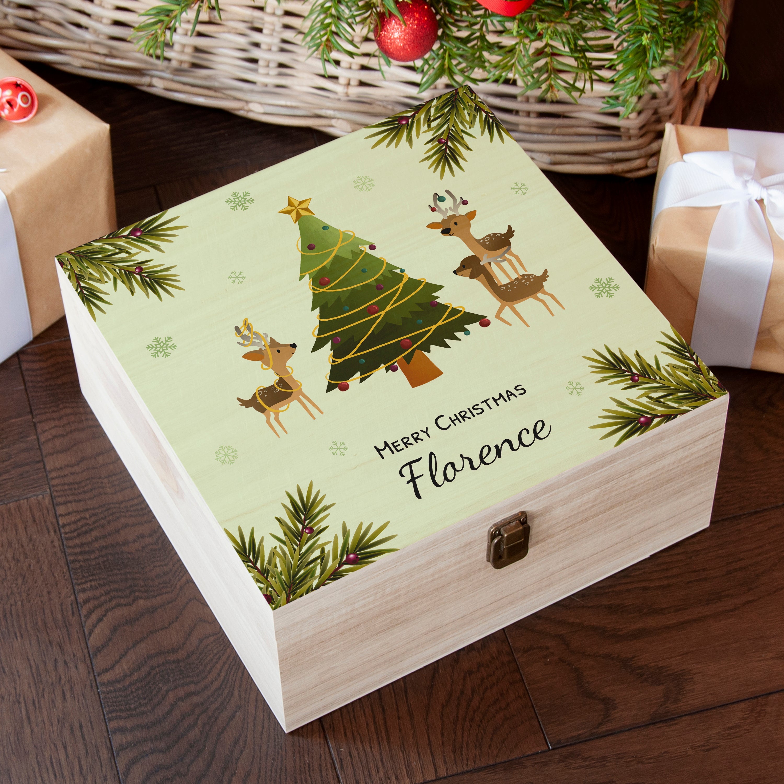 Personalised Personalised Playing Reindeers Christmas Eve Box