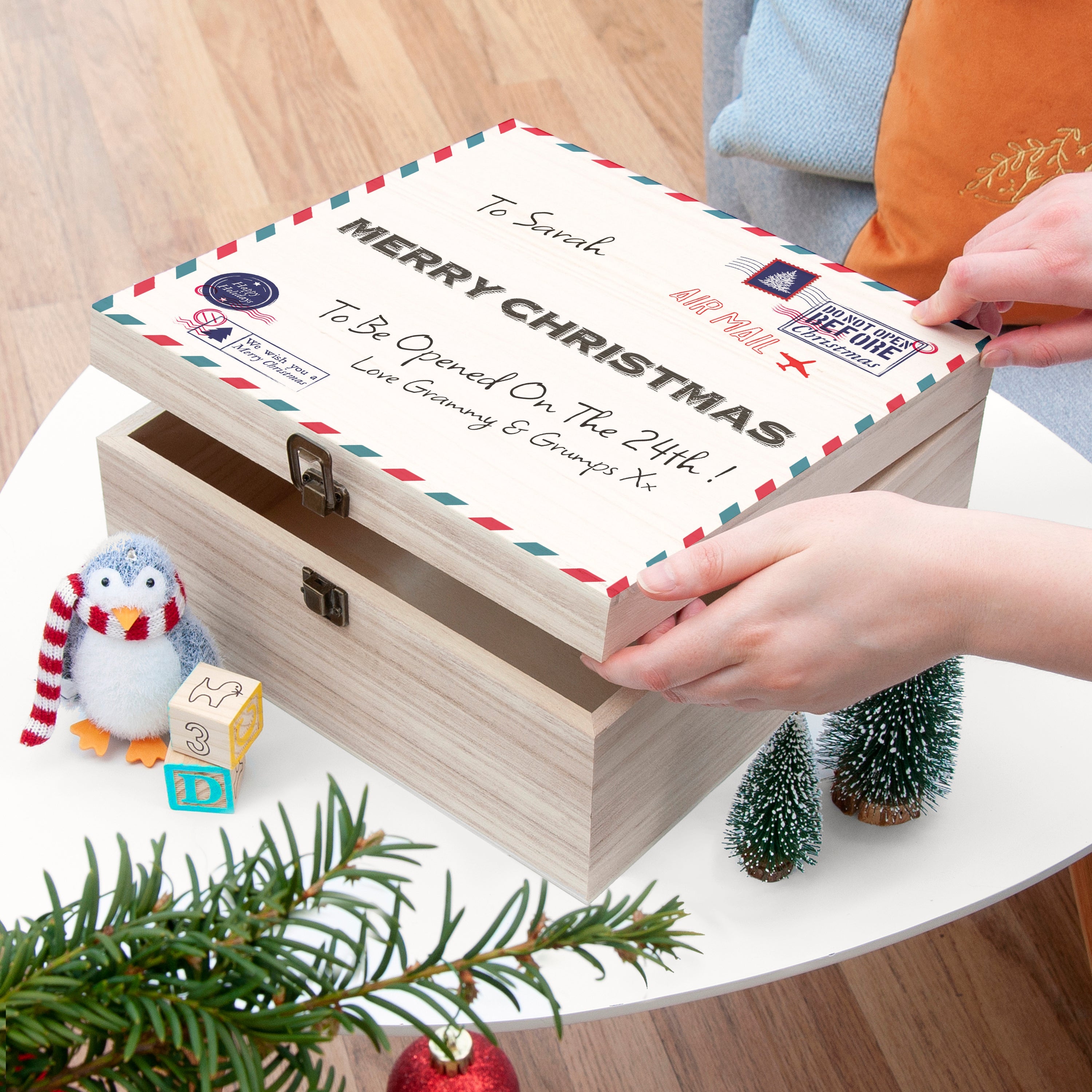 Personalised Personalised Nostalgic International Mail Christmas Box