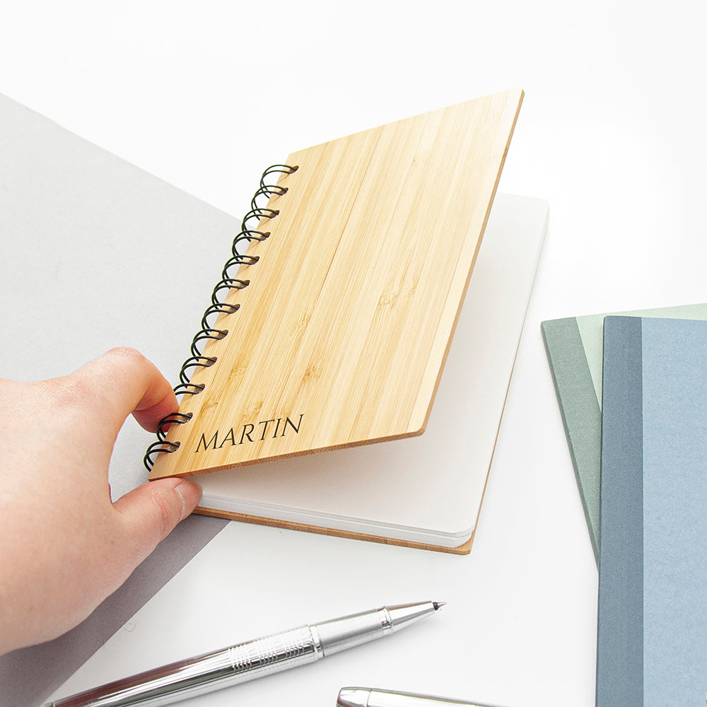 Personalised Fsc Bamboo And Stone-Based Paper Notebook