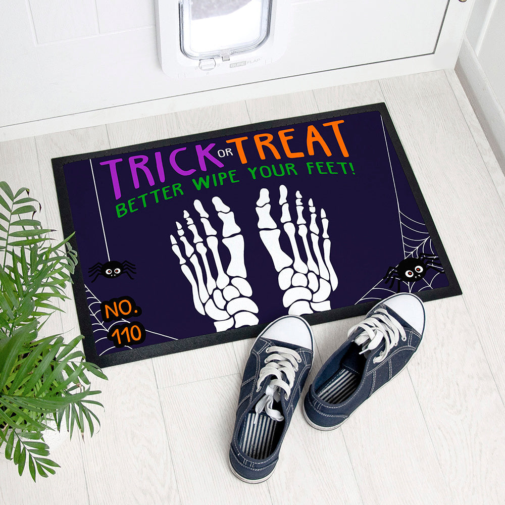 Personalised Halloween Trick Or Treat Indoor Doormat