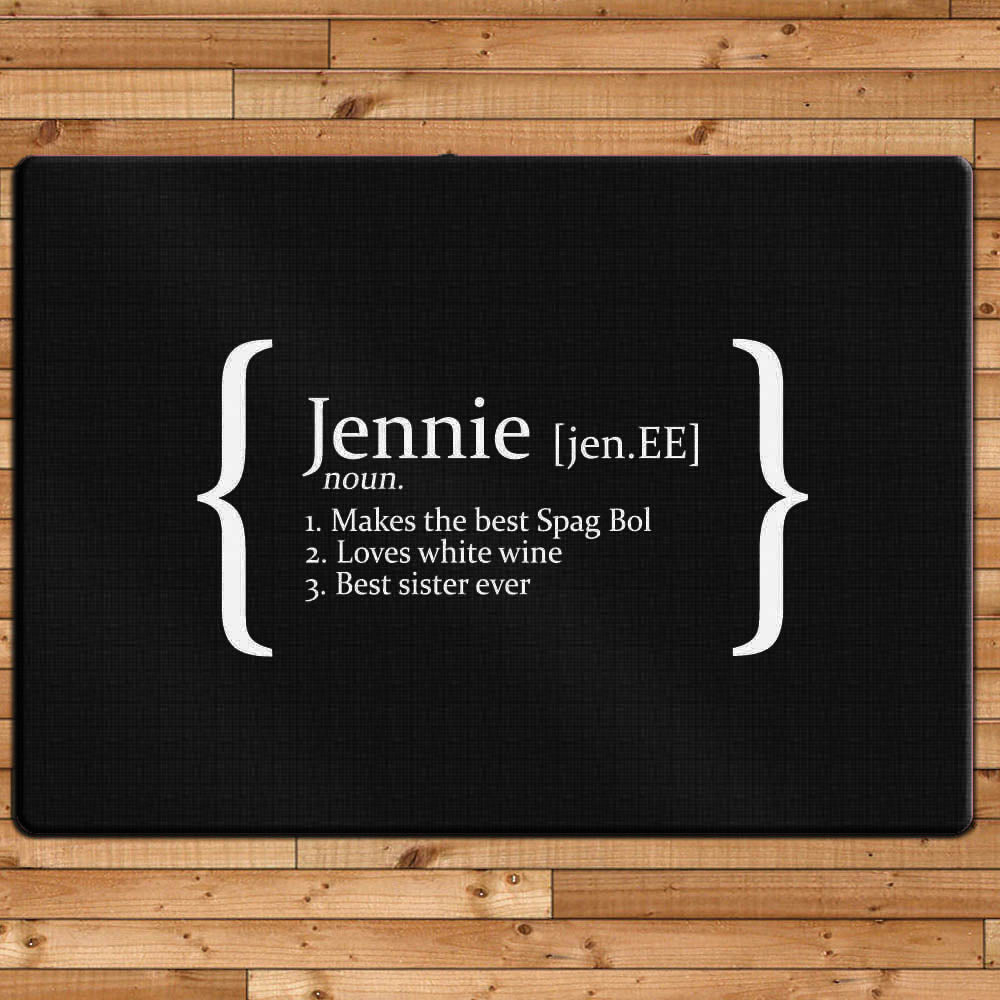 Personalised Personalised Definition Glass Chopping Board