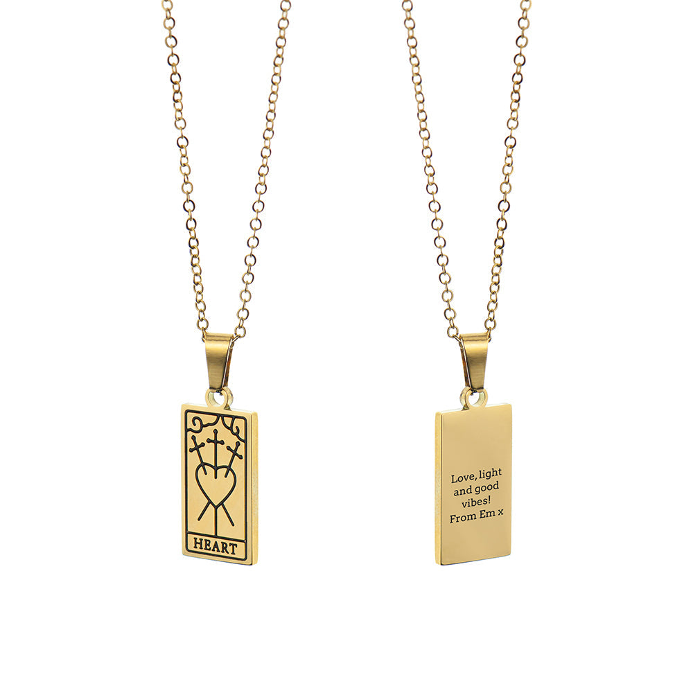 Personalised Heart Tarot Card Necklace