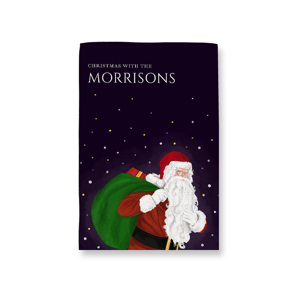 Personalised Traditional Santa Tea Towel