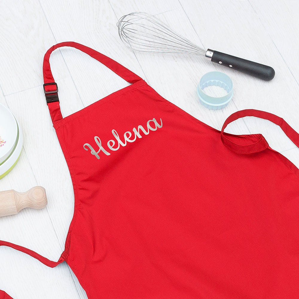 Personalised Personalised Children's Red Waterproof Apron
