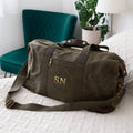 Personalised Monogrammed Luxury Waxed Canvas Holdall