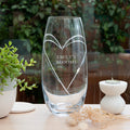 Personalised Personalised Hearts Barrel Vase with Swarovski Crystals