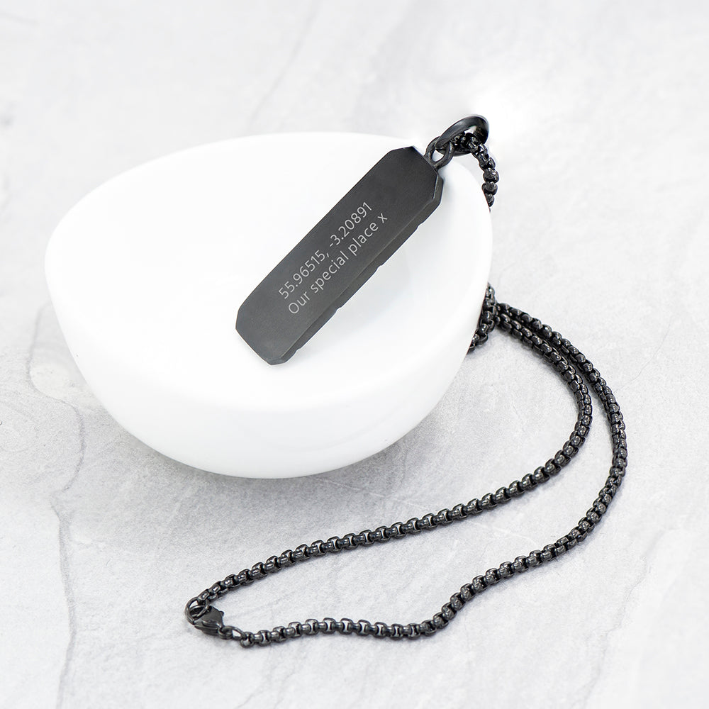 Personalised Men's Tyretread Stone Necklace