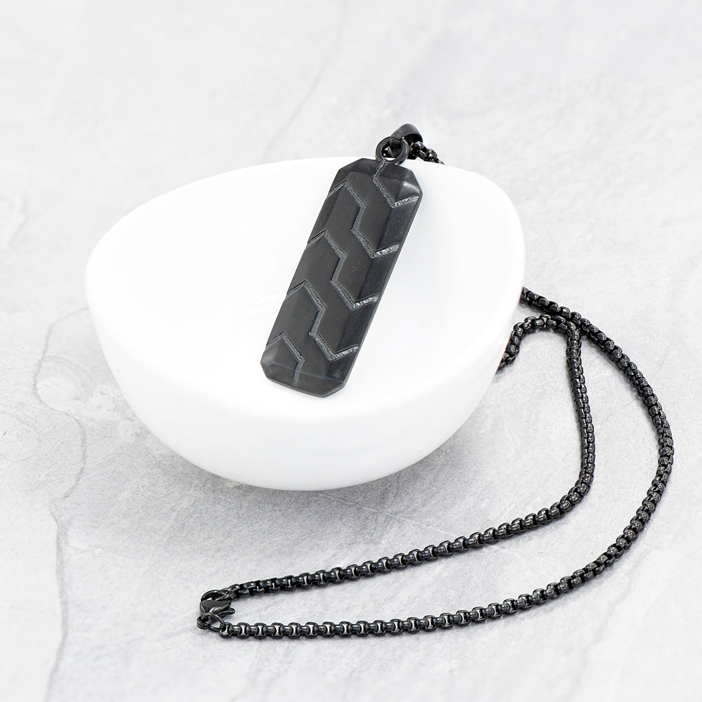 Personalised Men's Tyretread Stone Necklace