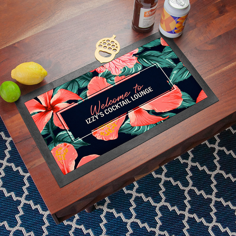 Personalised Tropical Bar Mat