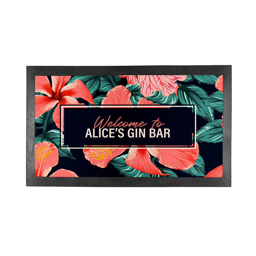 Personalised Tropical Bar Mat