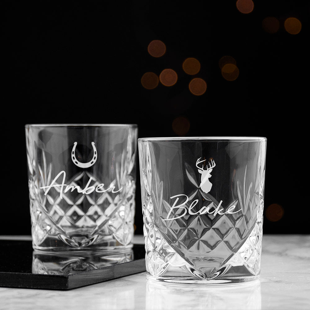 Personalised Lucky Horseshoe Whisky Tumbler