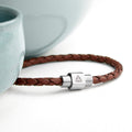 Personalised Personalised Men's Celtic Trinity Woven Leather Bracelet