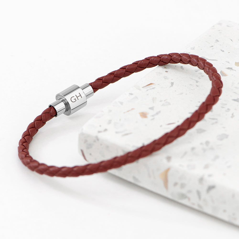 Personalised Personalised Men's Infinity Woven Leather Bracelet
