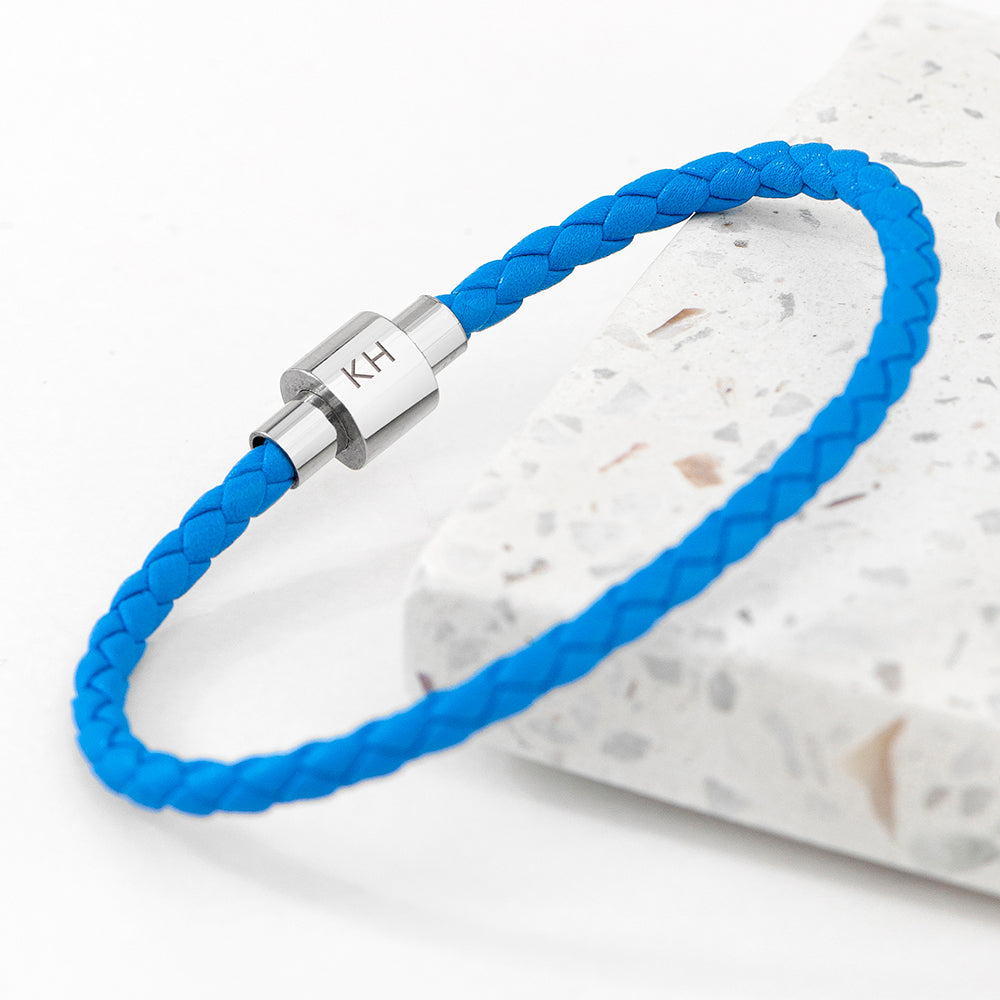 Personalised Personalised Men's Travel Compass Woven Leather Bracelet