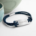 Personalised Personalised Men's Roman Numerals Statement Leather Bracelet