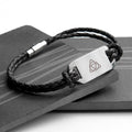 Personalised Personalised Men's Celtic Trinity Statement Leather Bracelet