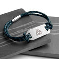 Personalised Personalised Men's Celtic Trinity Statement Leather Bracelet