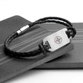 Personalised Personalised Men's Travel Compass Statement Leather Bracelet