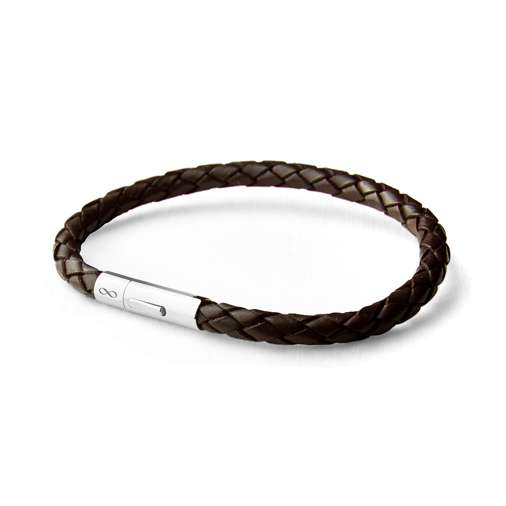 Personalised Men's Infinity Capsule Leather Bracelet