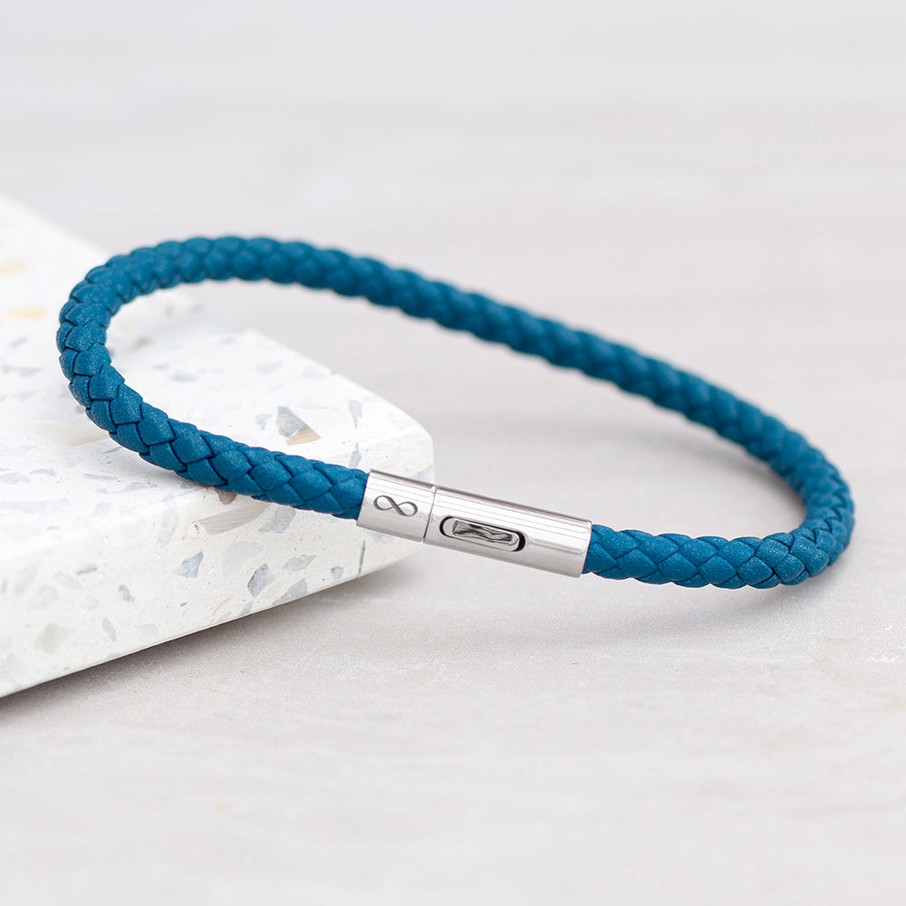 Personalised Personalised Men's Infinity Capsule Leather Bracelet