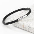 Personalised Personalised Men's Travel Compass Capsule Leather Bracelet