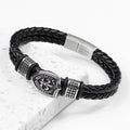 Personalised Personalised Men's Warrior Shield Leather Bracelet