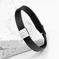 Personalised Personalised Men's Soho Tag Message Black Leather Bracelet